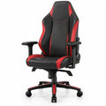 Gamingstuhl Schwarz/Rot aus PU-Kunstleder, 66 x 66 x 118–128 cm