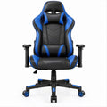 Gamingstuhl Schwarz/Blau aus PU-Kunstleder, 68 x 70 x 122–132 cm